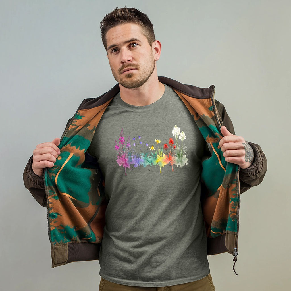 Watercolor Glacier Wildflowers T-Shirt