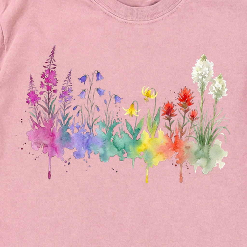 Watercolor Glacier Wildflowers Premium Long Sleeve