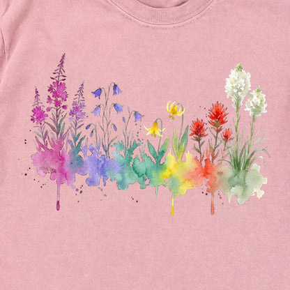 Watercolor Glacier Wildflowers Premium Long Sleeve