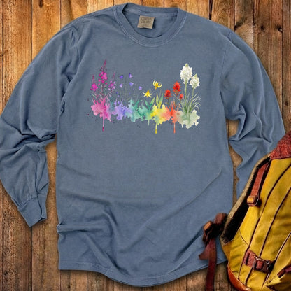 Watercolor Glacier Wildflowers Premium Long Sleeve
