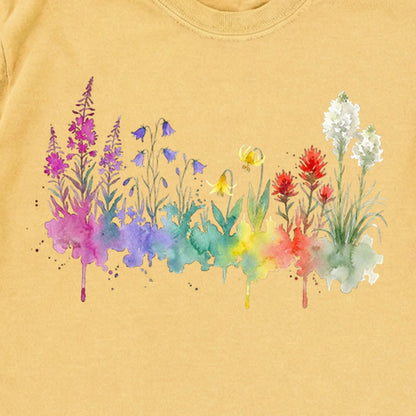 Watercolor Glacier Wildflowers Premium Long Sleeve