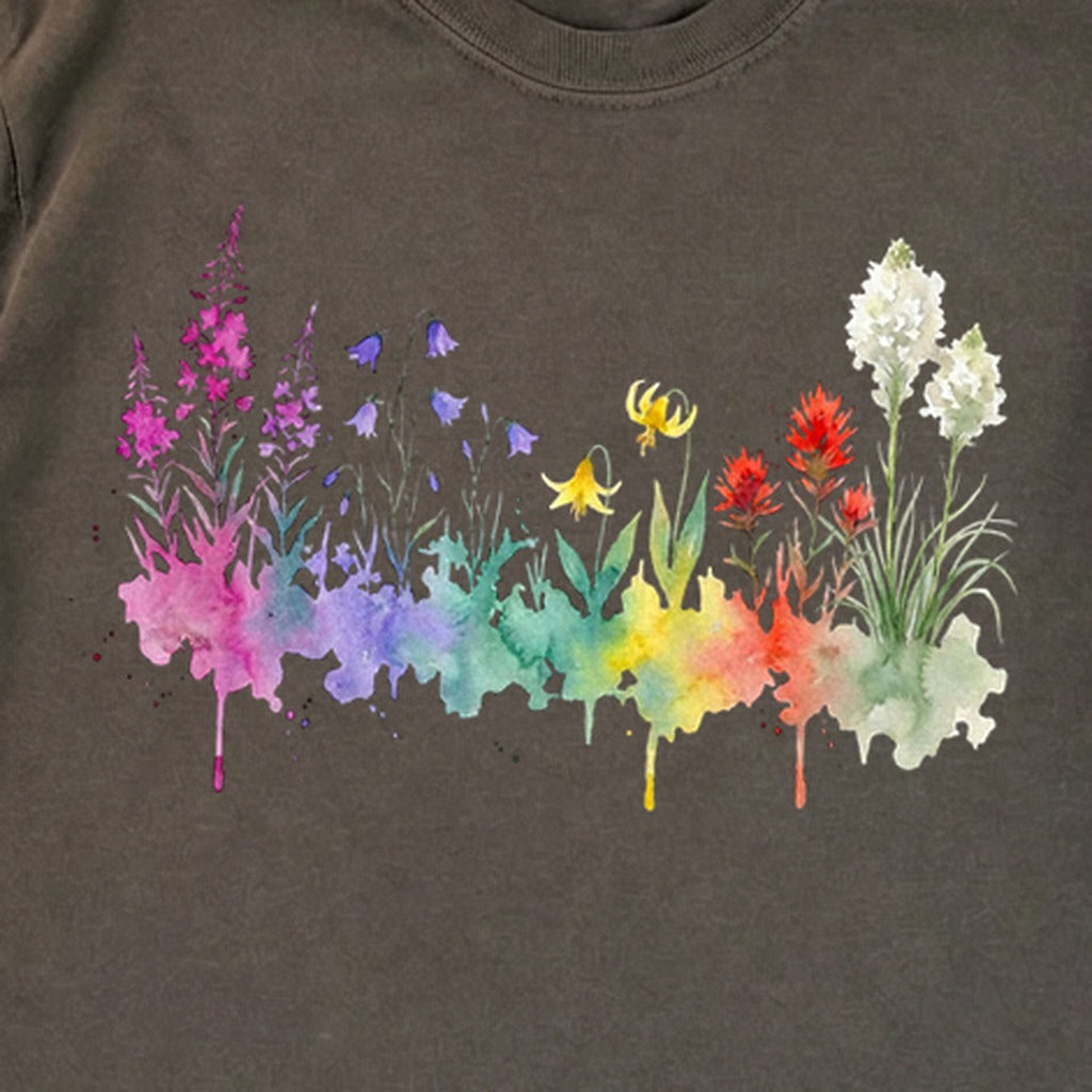 Watercolor Glacier Wildflowers Premium Long Sleeve