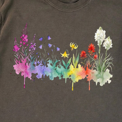 Watercolor Glacier Wildflowers Premium Long Sleeve