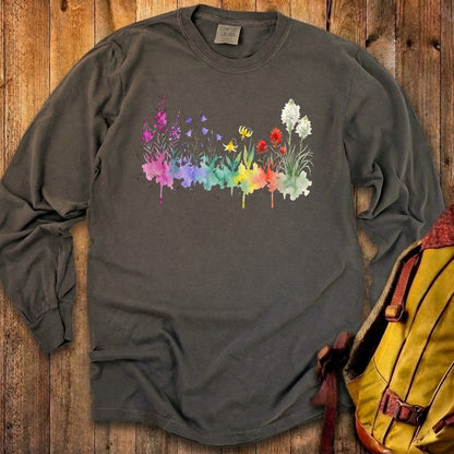 Watercolor Glacier Wildflowers Premium Long Sleeve