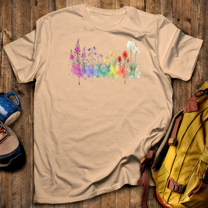 Watercolor Glacier Wildflowers T-Shirt