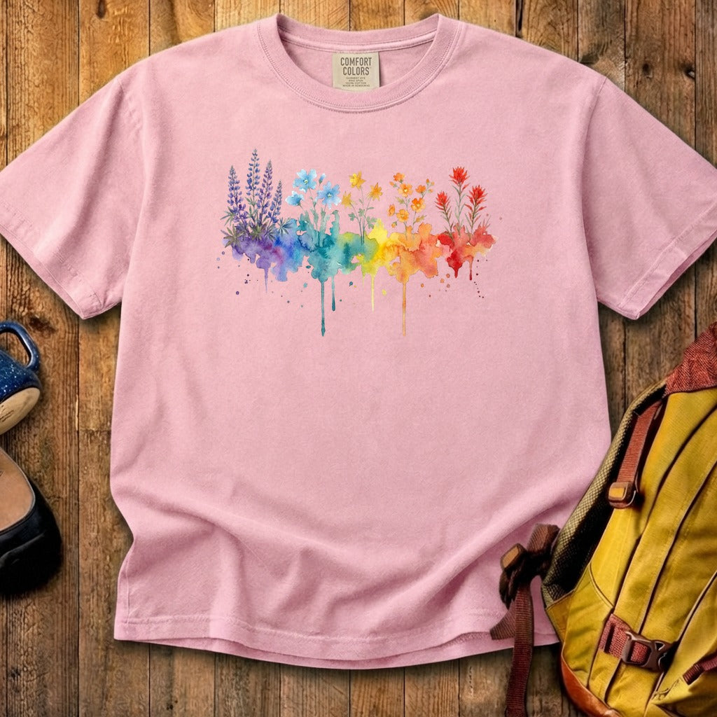 Watercolor Grand Canyon Wildflowers Cotton T-Shirt