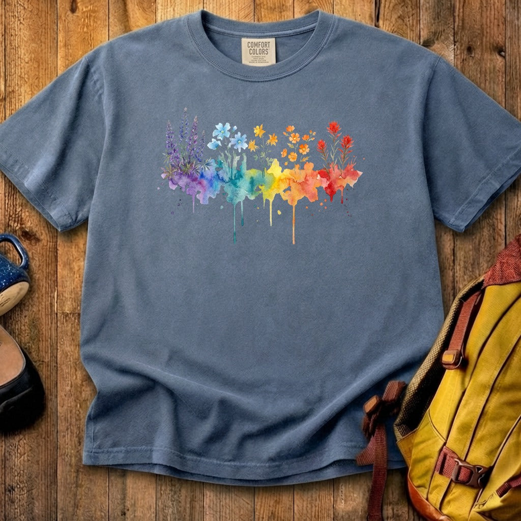 Watercolor Grand Canyon Wildflowers Cotton T-Shirt