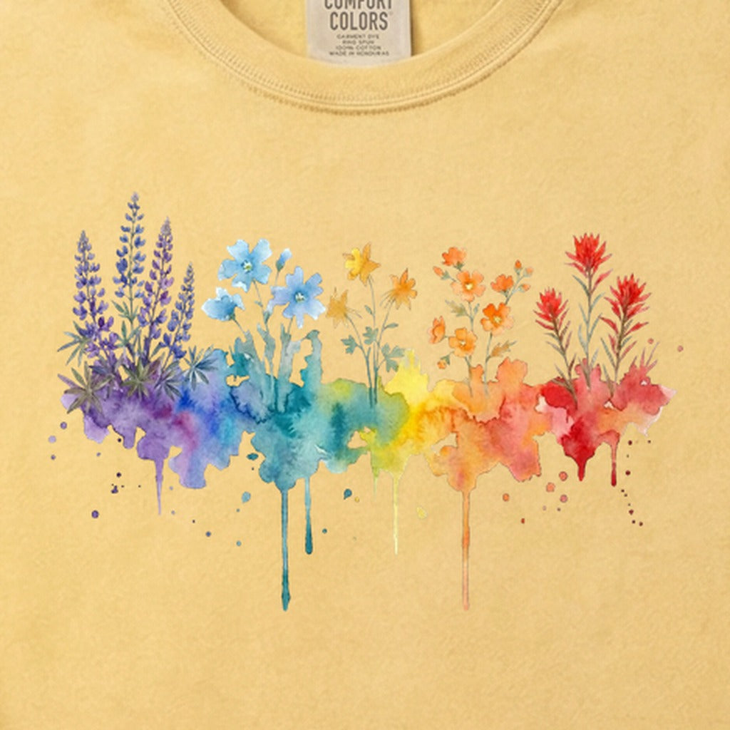 Watercolor Grand Canyon Wildflowers Cotton T-Shirt