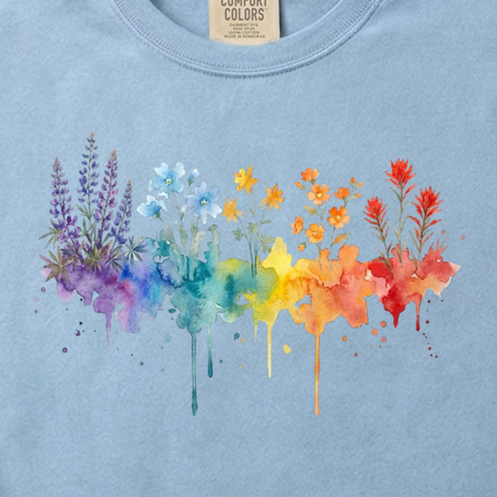 Watercolor Grand Canyon Wildflowers Cotton T-Shirt