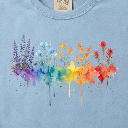 Watercolor Grand Canyon Wildflowers Cotton T-Shirt