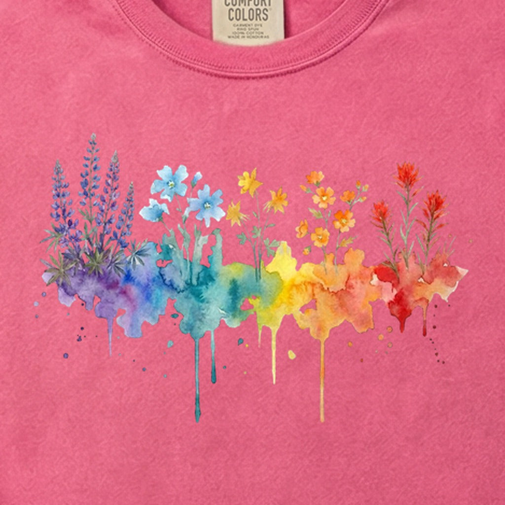 Watercolor Grand Canyon Wildflowers Cotton T-Shirt