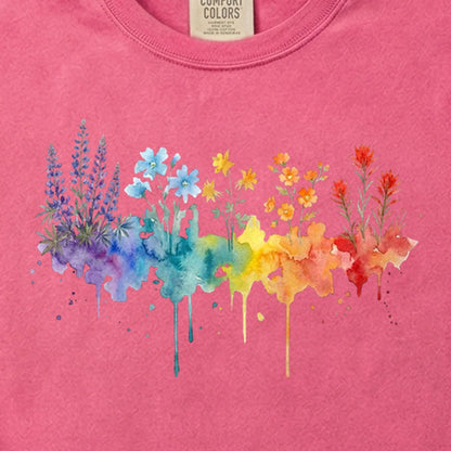 Watercolor Grand Canyon Wildflowers Cotton T-Shirt