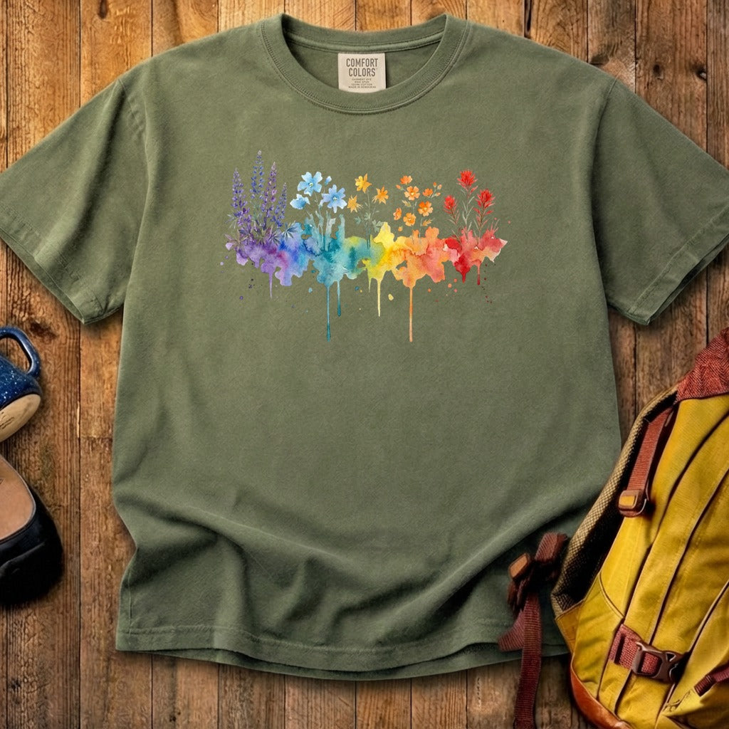 Watercolor Grand Canyon Wildflowers Cotton T-Shirt