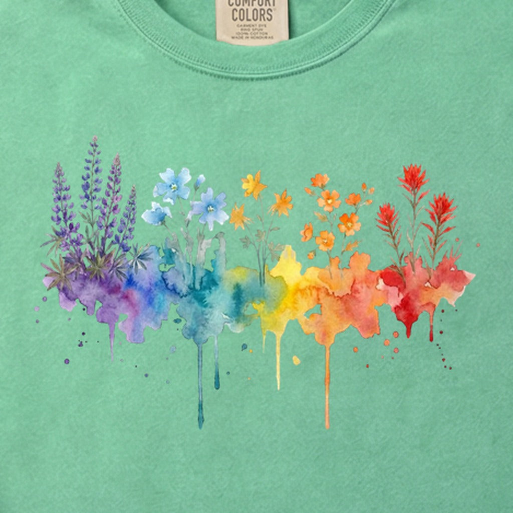 Watercolor Grand Canyon Wildflowers Cotton T-Shirt