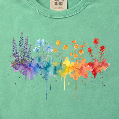 Watercolor Grand Canyon Wildflowers Cotton T-Shirt