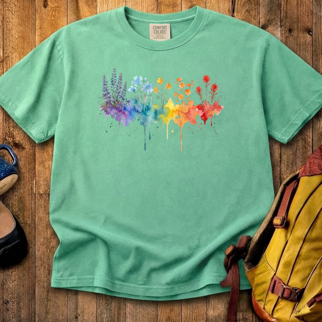 Watercolor Grand Canyon Wildflowers Cotton T-Shirt