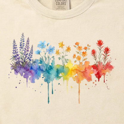 Watercolor Grand Canyon Wildflowers Cotton T-Shirt
