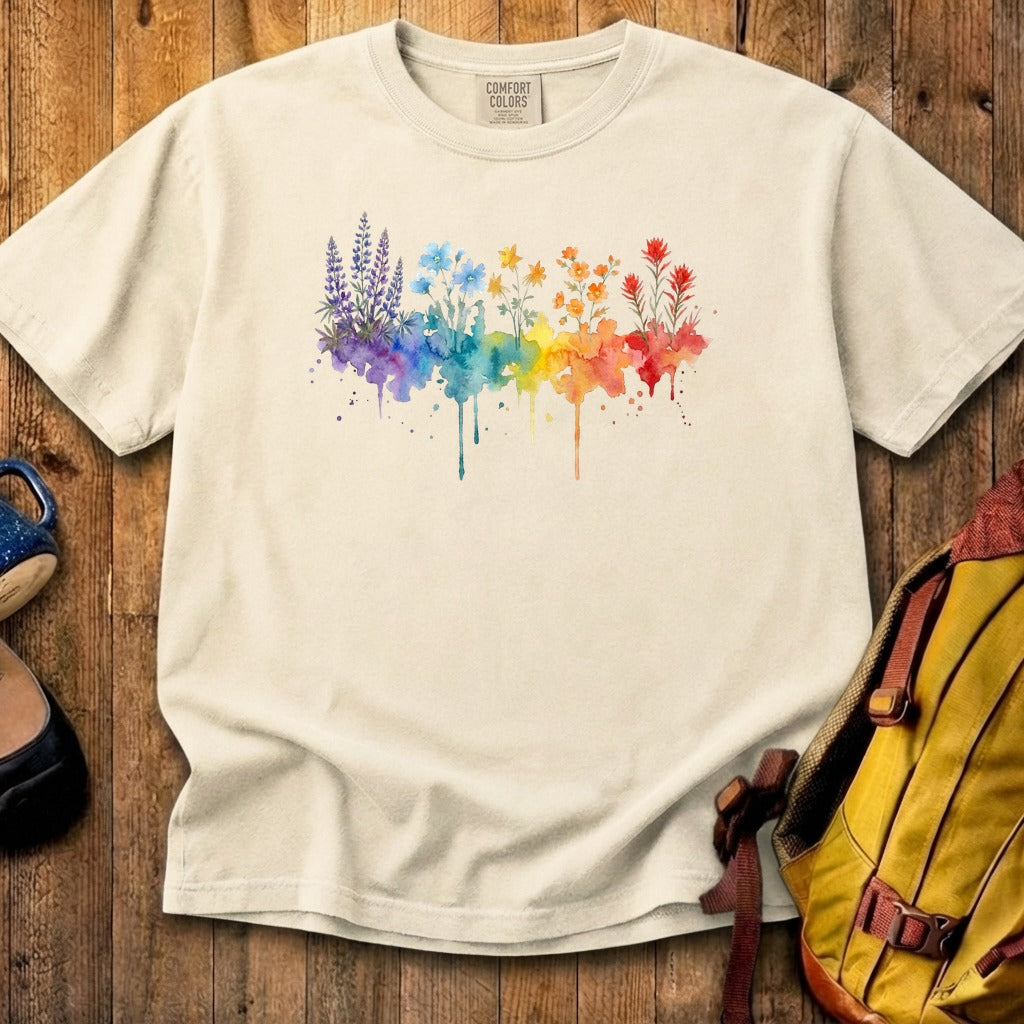 Watercolor Grand Canyon Wildflowers Cotton T-Shirt