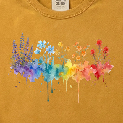 Watercolor Grand Canyon Wildflowers Cotton T-Shirt