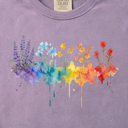 Watercolor Grand Canyon Wildflowers Cotton T-Shirt