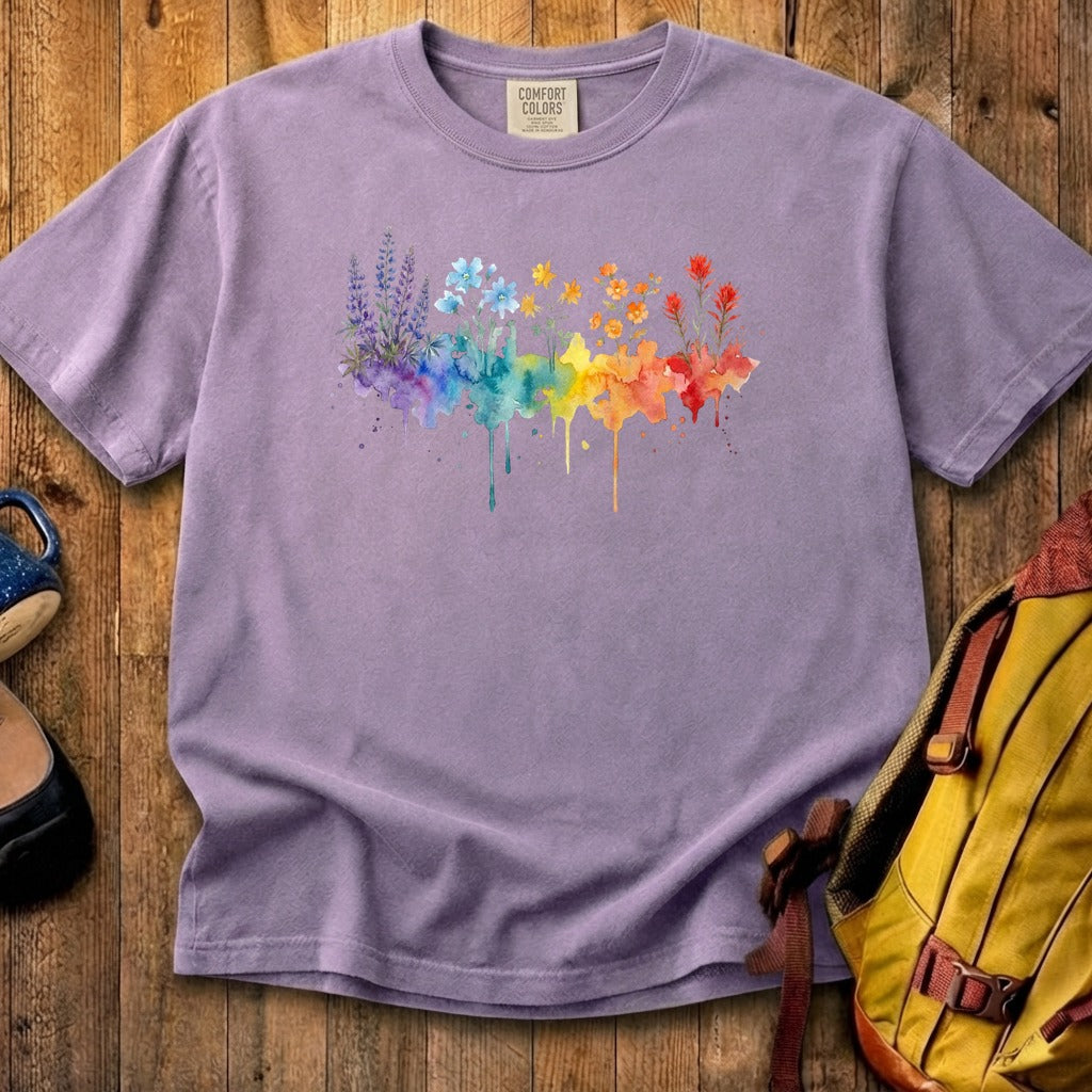 Watercolor Grand Canyon Wildflowers Cotton T-Shirt