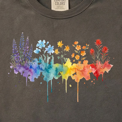 Watercolor Grand Canyon Wildflowers Cotton T-Shirt