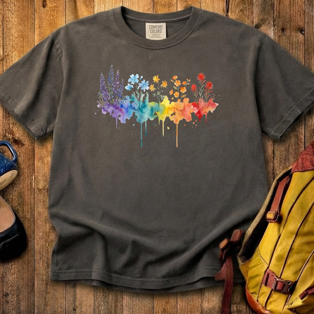 Watercolor Grand Canyon Wildflowers Cotton T-Shirt