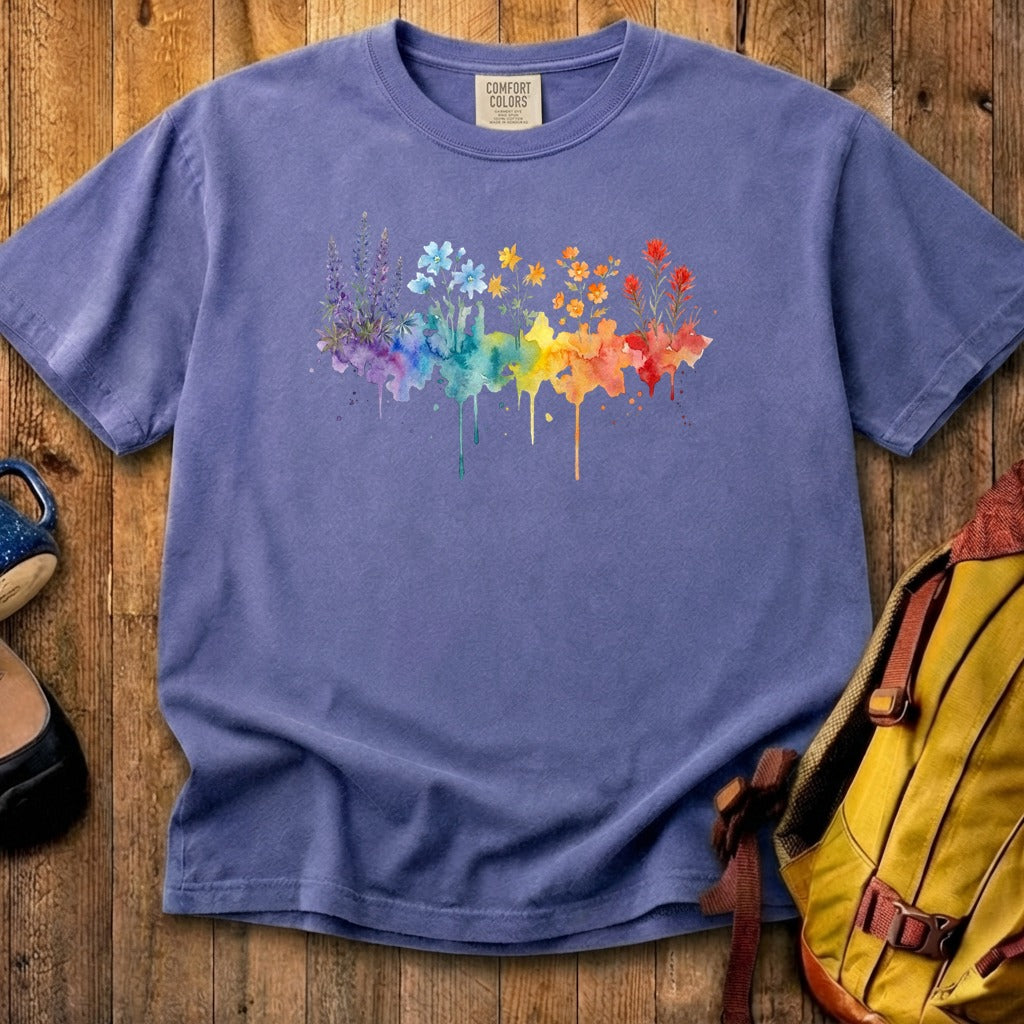 Watercolor Grand Canyon Wildflowers Cotton T-Shirt