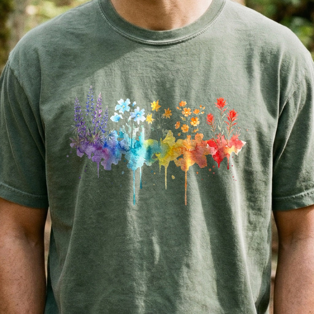 Watercolor Grand Canyon Wildflowers Cotton T-Shirt