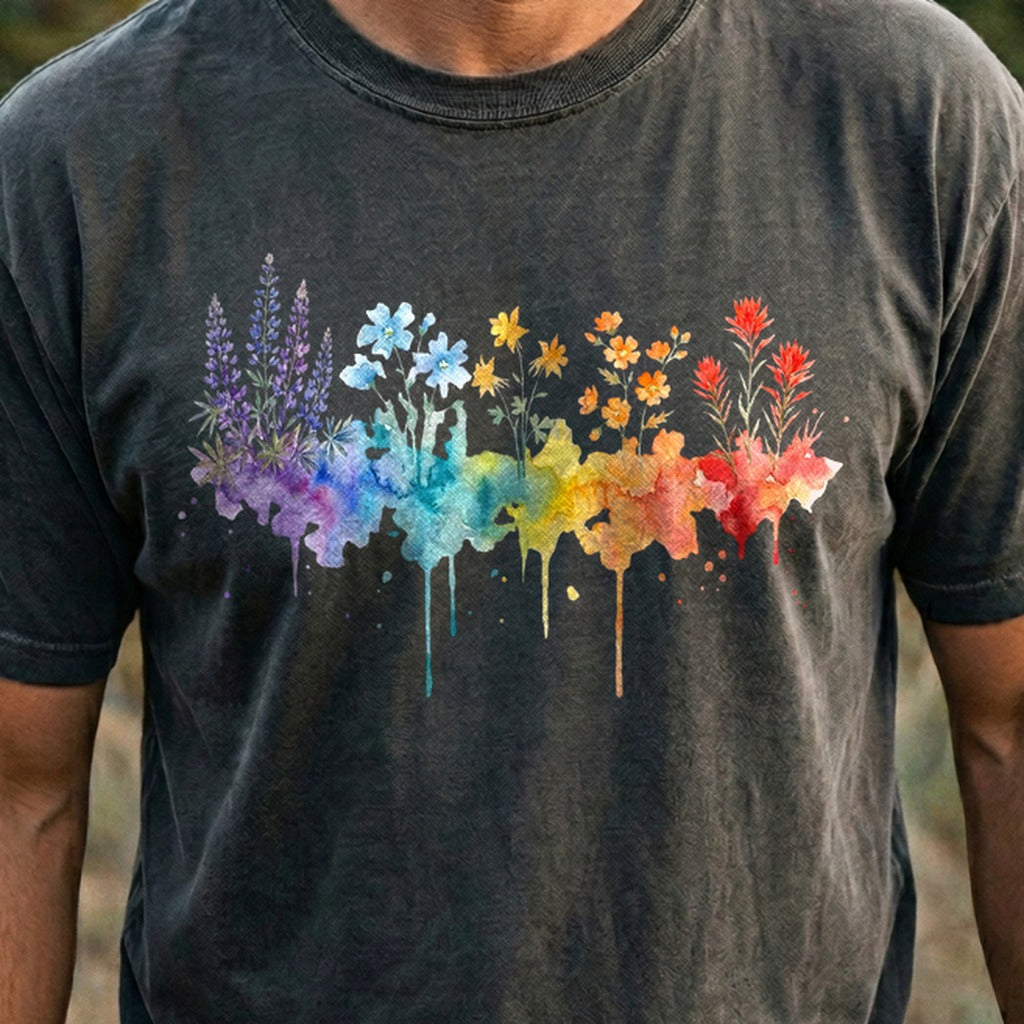 Watercolor Grand Canyon Wildflowers Cotton T-Shirt