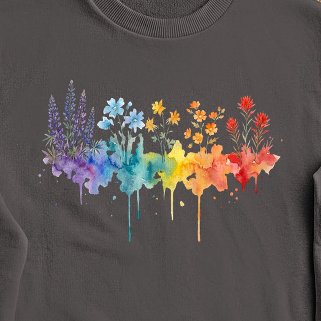 Watercolor Grand Canyon Wildflowers Crewneck Sweatshirt