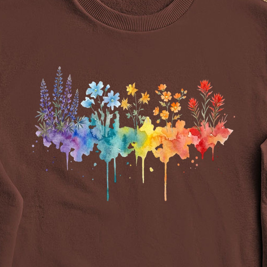 Watercolor Grand Canyon Wildflowers Crewneck Sweatshirt