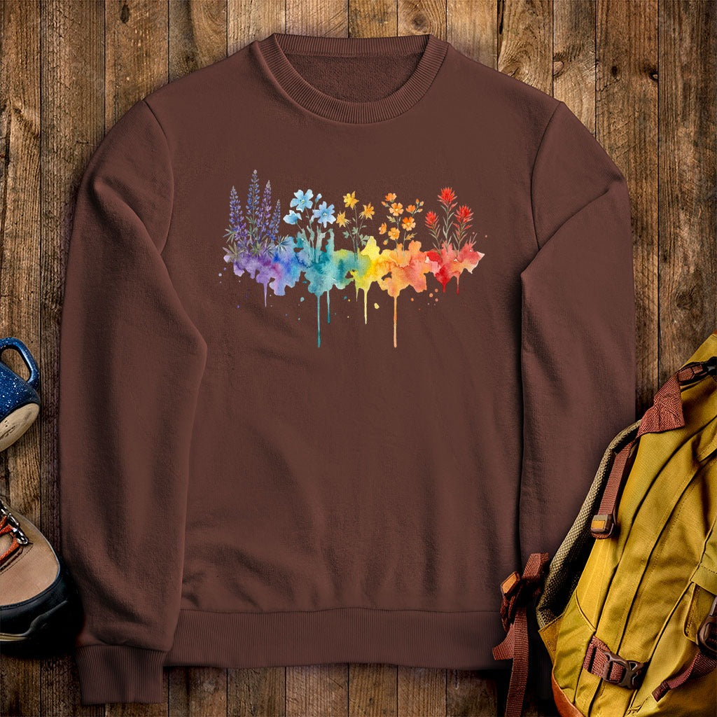 Watercolor Grand Canyon Wildflowers Crewneck Sweatshirt
