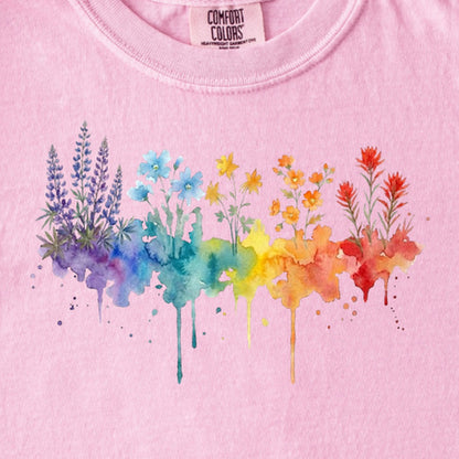 Watercolor Grand Canyon Wildflowers Kids Cotton T-Shirt