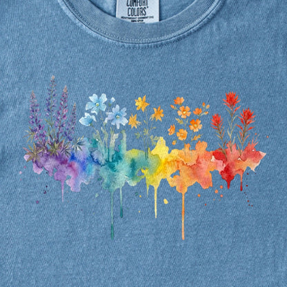 Watercolor Grand Canyon Wildflowers Kids Cotton T-Shirt