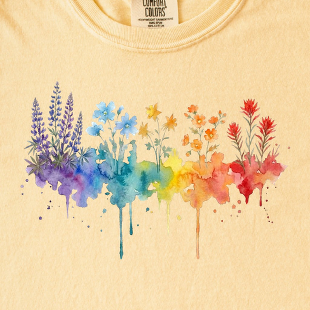Watercolor Grand Canyon Wildflowers Kids Cotton T-Shirt