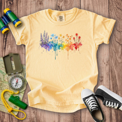 Watercolor Grand Canyon Wildflowers Kids Cotton T-Shirt