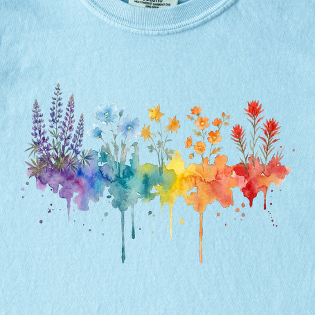 Watercolor Grand Canyon Wildflowers Kids Cotton T-Shirt