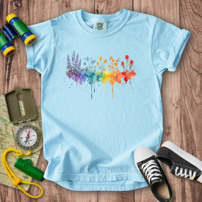 Watercolor Grand Canyon Wildflowers Kids Cotton T-Shirt