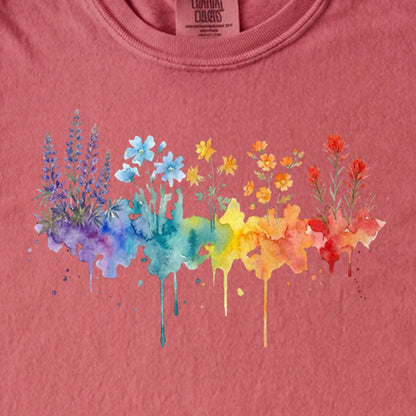 Watercolor Grand Canyon Wildflowers Kids Cotton T-Shirt