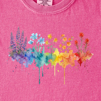 Watercolor Grand Canyon Wildflowers Kids Cotton T-Shirt