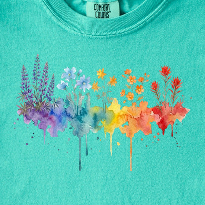 Watercolor Grand Canyon Wildflowers Kids Cotton T-Shirt