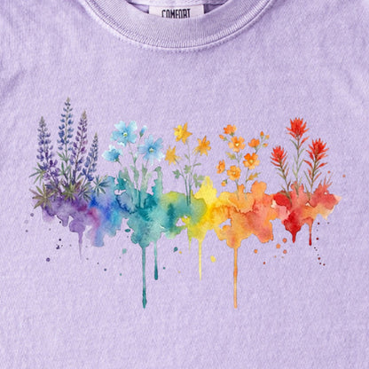 Watercolor Grand Canyon Wildflowers Kids Cotton T-Shirt