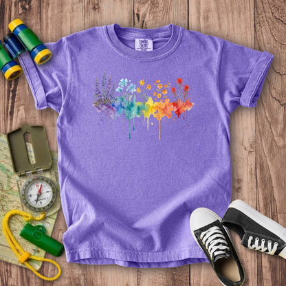 Watercolor Grand Canyon Wildflowers Kids Cotton T-Shirt