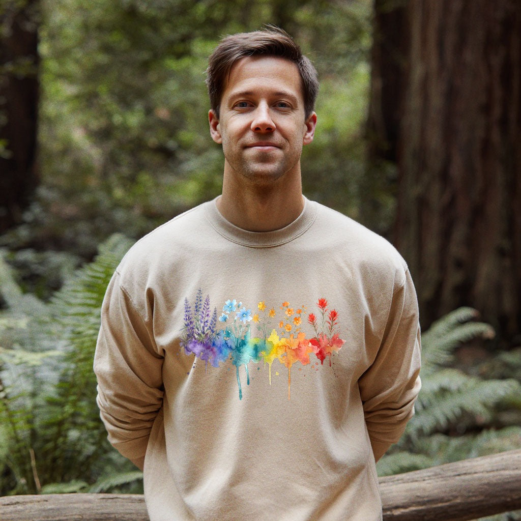 Watercolor Grand Canyon Wildflowers Crewneck Sweatshirt