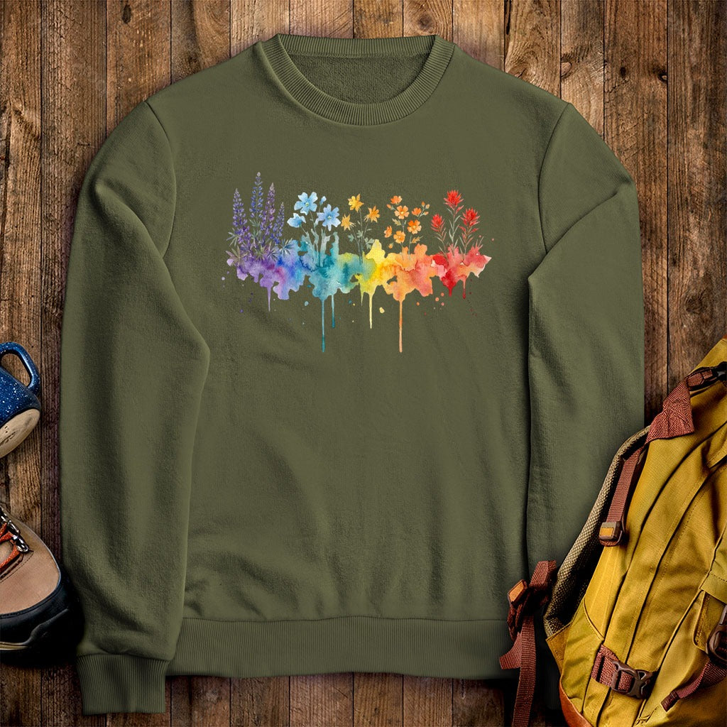 Watercolor Grand Canyon Wildflowers Crewneck Sweatshirt