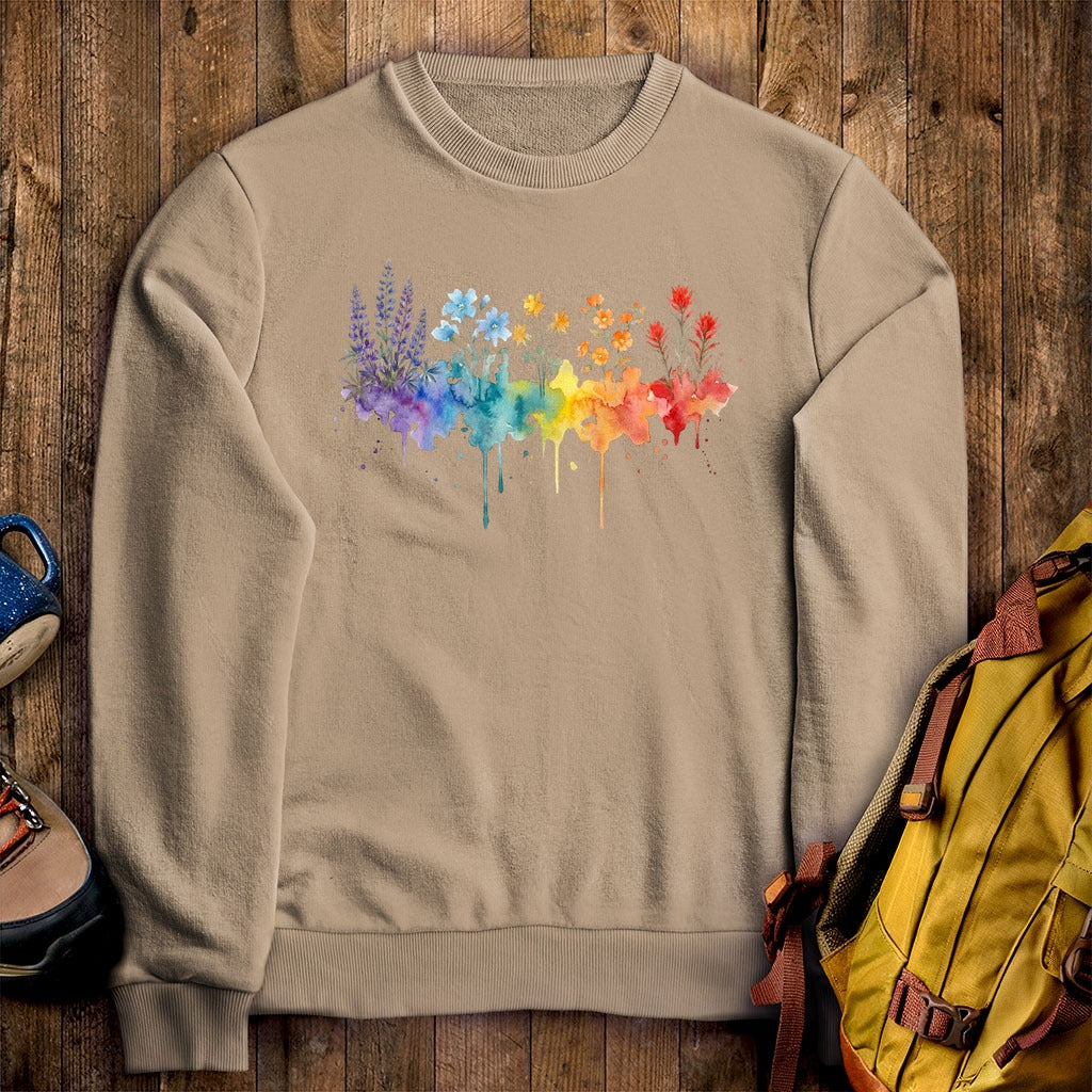 Watercolor Grand Canyon Wildflowers Crewneck Sweatshirt