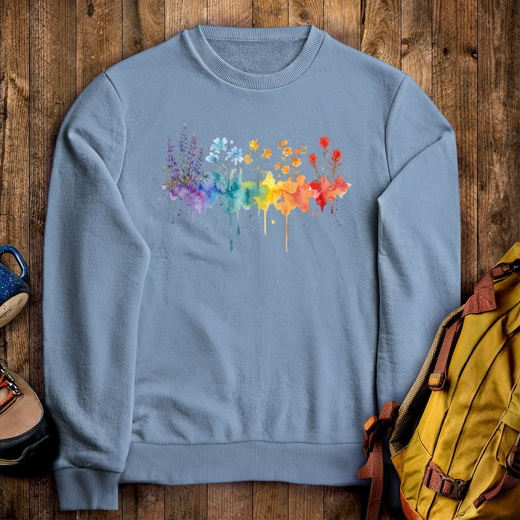 Watercolor Grand Canyon Wildflowers Crewneck Sweatshirt