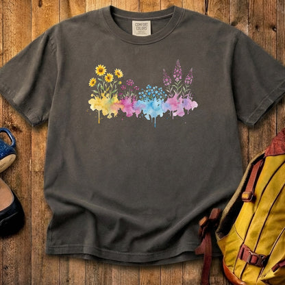Watercolor Great Sand Dunes Wildflowers Cotton T-Shirt