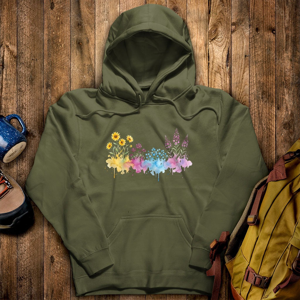 Watercolor Great Sand Dunes Wildflowers Hoodie